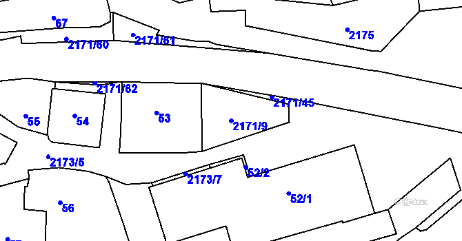 Parcela st. 2171/9 v KÚ Stodůlky, Katastrální mapa