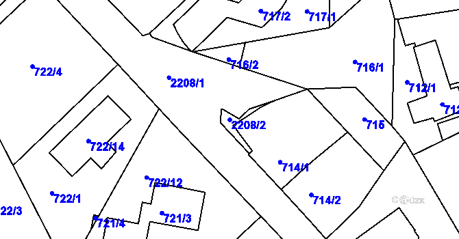 Parcela st. 2208/2 v KÚ Stodůlky, Katastrální mapa