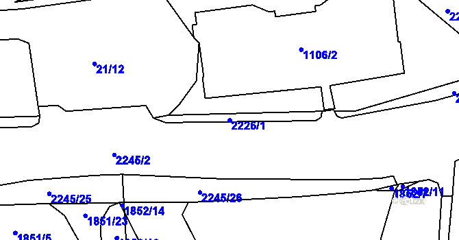 Parcela st. 2226/1 v KÚ Stodůlky, Katastrální mapa