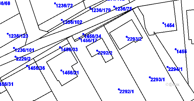 Parcela st. 2292/2 v KÚ Stodůlky, Katastrální mapa