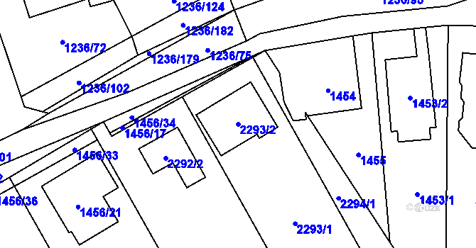 Parcela st. 2293/2 v KÚ Stodůlky, Katastrální mapa