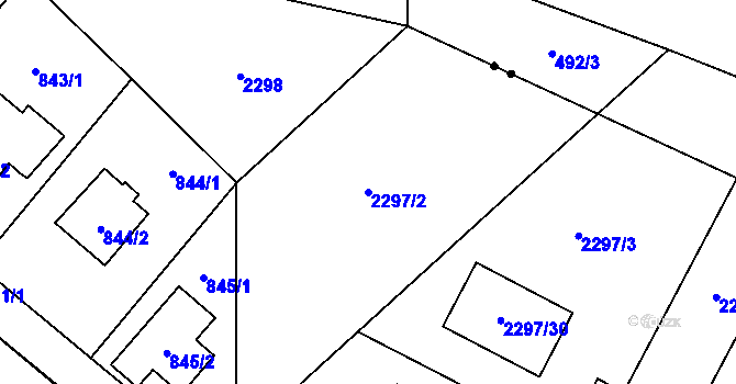 Parcela st. 2297/2 v KÚ Stodůlky, Katastrální mapa