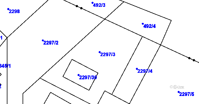 Parcela st. 2297/3 v KÚ Stodůlky, Katastrální mapa
