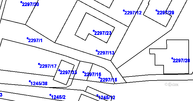 Parcela st. 2297/13 v KÚ Stodůlky, Katastrální mapa