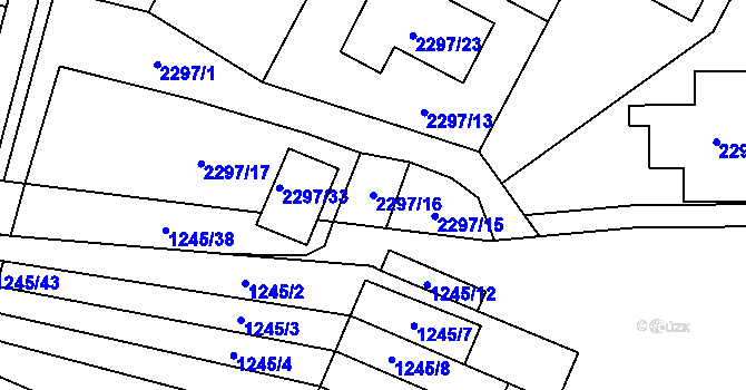 Parcela st. 2297/16 v KÚ Stodůlky, Katastrální mapa
