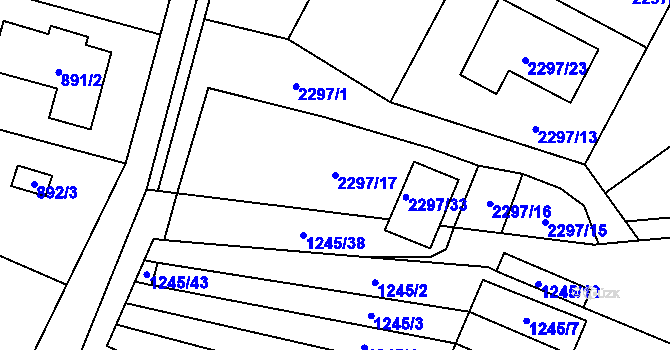 Parcela st. 2297/17 v KÚ Stodůlky, Katastrální mapa