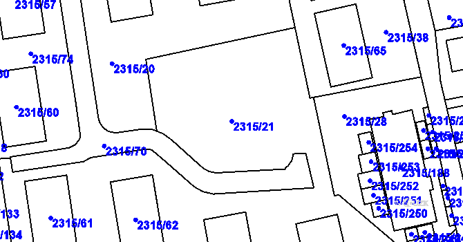 Parcela st. 2315/21 v KÚ Stodůlky, Katastrální mapa