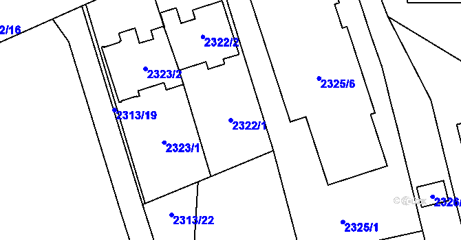 Parcela st. 2322/1 v KÚ Stodůlky, Katastrální mapa