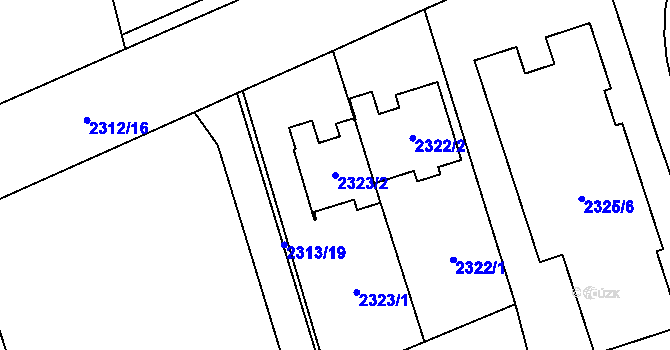 Parcela st. 2323/2 v KÚ Stodůlky, Katastrální mapa
