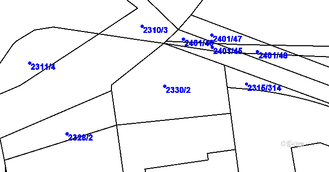 Parcela st. 2330/2 v KÚ Stodůlky, Katastrální mapa