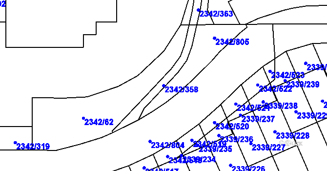 Parcela st. 2342/358 v KÚ Stodůlky, Katastrální mapa
