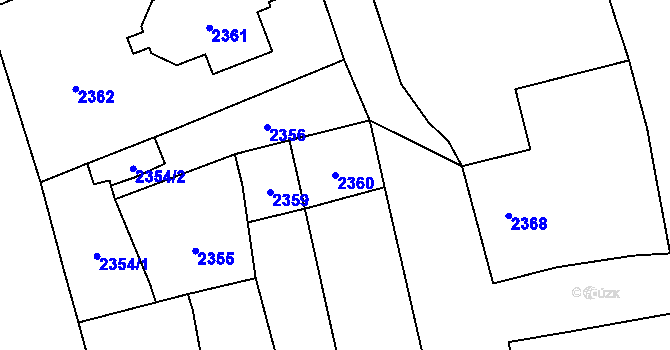 Parcela st. 2360 v KÚ Stodůlky, Katastrální mapa