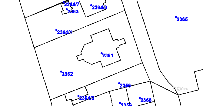 Parcela st. 2361 v KÚ Stodůlky, Katastrální mapa