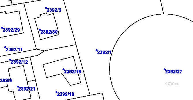 Parcela st. 2392/1 v KÚ Stodůlky, Katastrální mapa