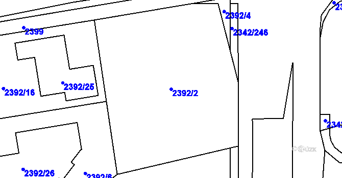 Parcela st. 2392/2 v KÚ Stodůlky, Katastrální mapa