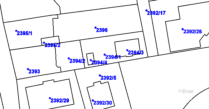Parcela st. 2394/1 v KÚ Stodůlky, Katastrální mapa