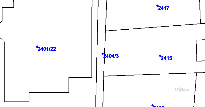 Parcela st. 2404/3 v KÚ Stodůlky, Katastrální mapa