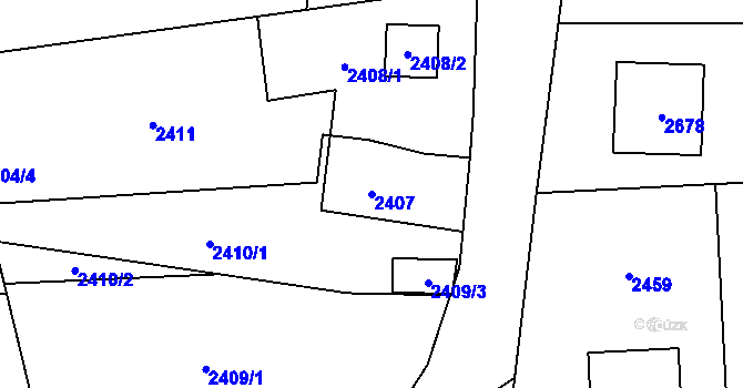Parcela st. 2407 v KÚ Stodůlky, Katastrální mapa