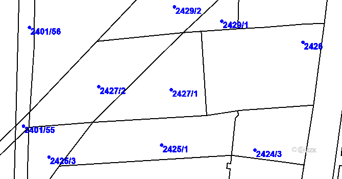 Parcela st. 2427/1 v KÚ Stodůlky, Katastrální mapa