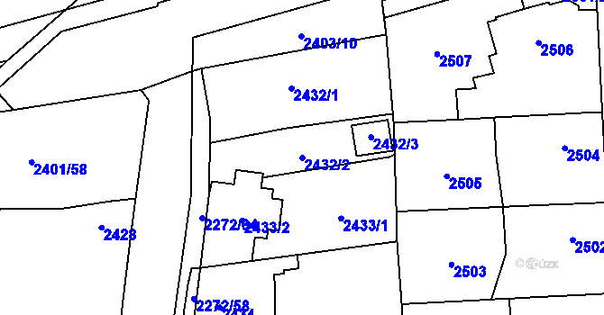 Parcela st. 2432/2 v KÚ Stodůlky, Katastrální mapa