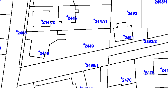 Parcela st. 2449 v KÚ Stodůlky, Katastrální mapa