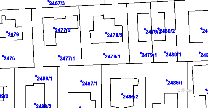Parcela st. 2478/1 v KÚ Stodůlky, Katastrální mapa
