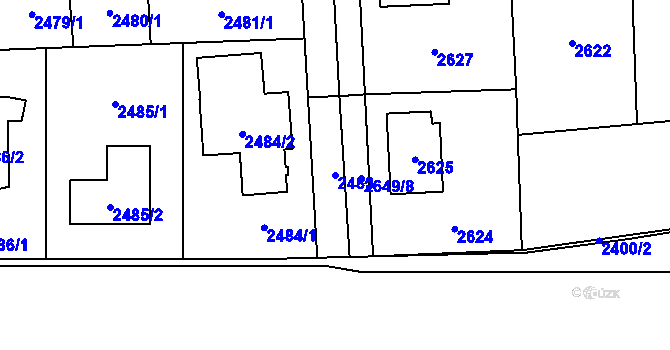 Parcela st. 2483 v KÚ Stodůlky, Katastrální mapa