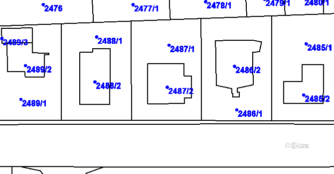 Parcela st. 2487/2 v KÚ Stodůlky, Katastrální mapa