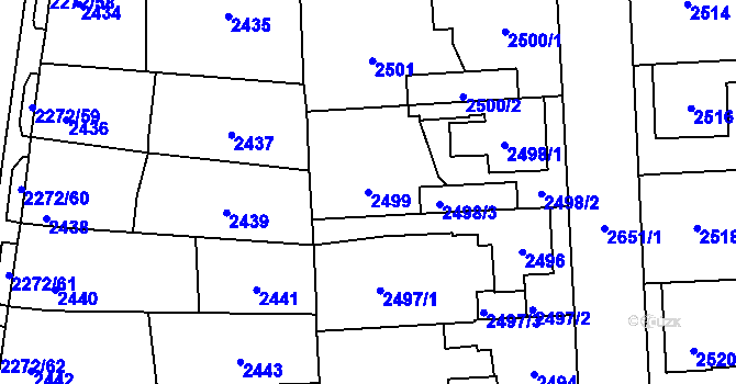 Parcela st. 2499 v KÚ Stodůlky, Katastrální mapa