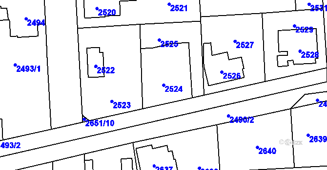 Parcela st. 2524 v KÚ Stodůlky, Katastrální mapa