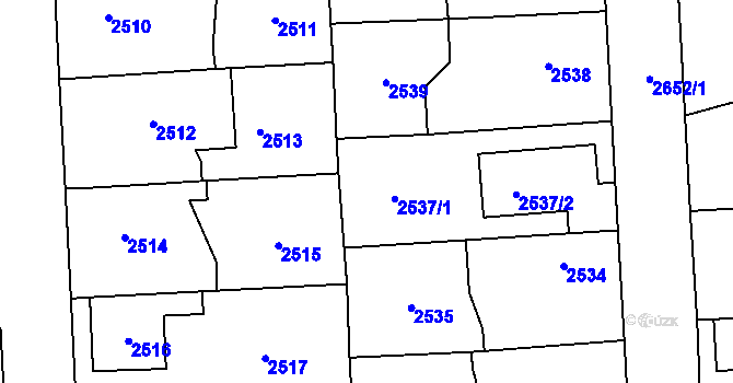 Parcela st. 2536 v KÚ Stodůlky, Katastrální mapa