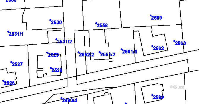 Parcela st. 2561/2 v KÚ Stodůlky, Katastrální mapa