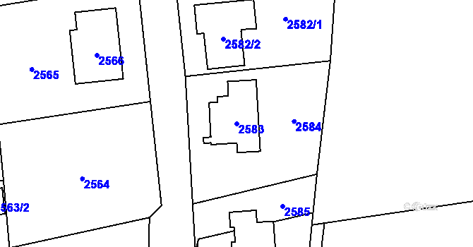 Parcela st. 2583 v KÚ Stodůlky, Katastrální mapa