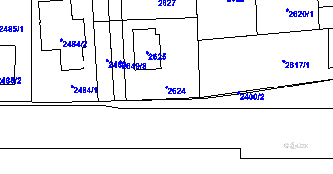 Parcela st. 2624 v KÚ Stodůlky, Katastrální mapa
