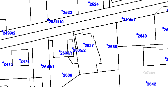 Parcela st. 2637 v KÚ Stodůlky, Katastrální mapa