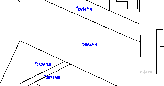 Parcela st. 2654/11 v KÚ Stodůlky, Katastrální mapa