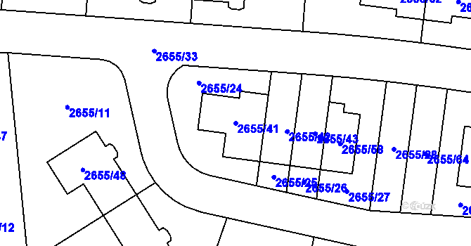 Parcela st. 2655/41 v KÚ Stodůlky, Katastrální mapa