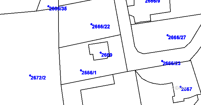 Parcela st. 2669 v KÚ Stodůlky, Katastrální mapa