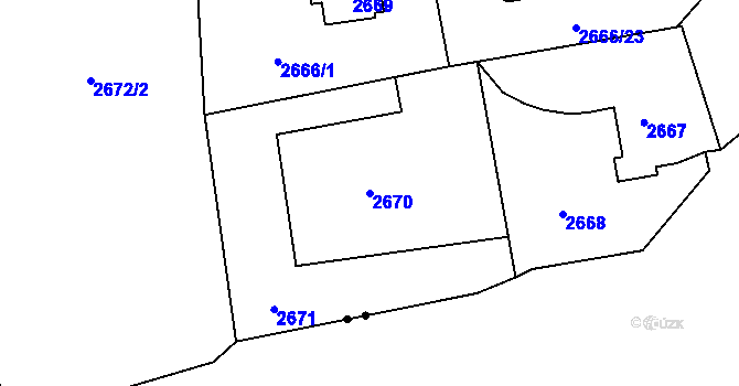 Parcela st. 2670 v KÚ Stodůlky, Katastrální mapa