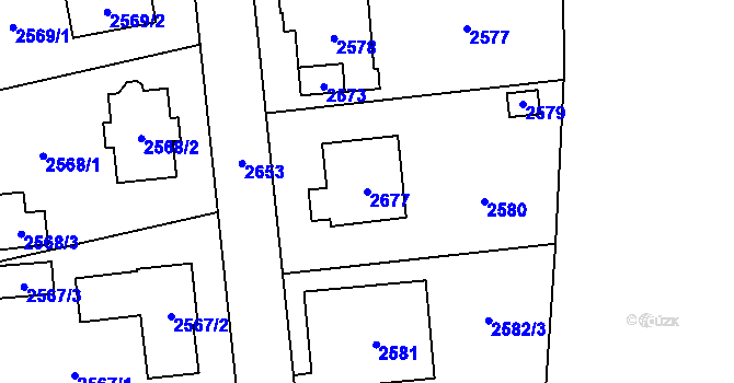 Parcela st. 2677 v KÚ Stodůlky, Katastrální mapa