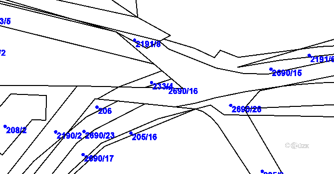 Parcela st. 2690/16 v KÚ Stodůlky, Katastrální mapa