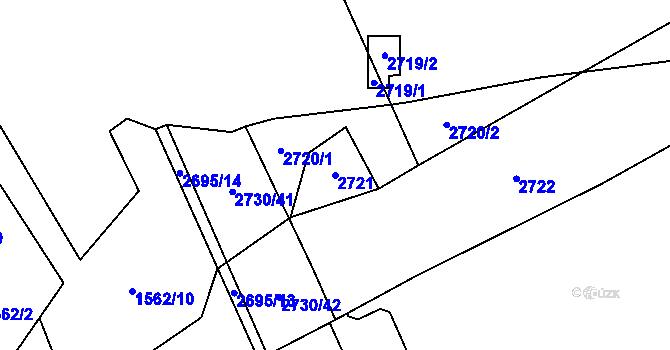 Parcela st. 2721 v KÚ Stodůlky, Katastrální mapa