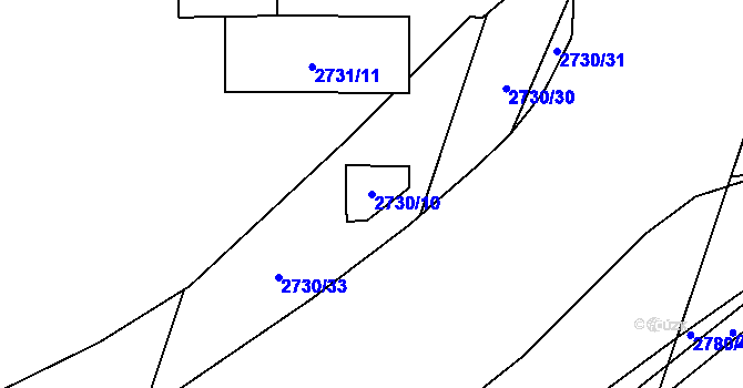 Parcela st. 2730/10 v KÚ Stodůlky, Katastrální mapa