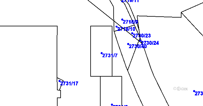Parcela st. 2731/7 v KÚ Stodůlky, Katastrální mapa