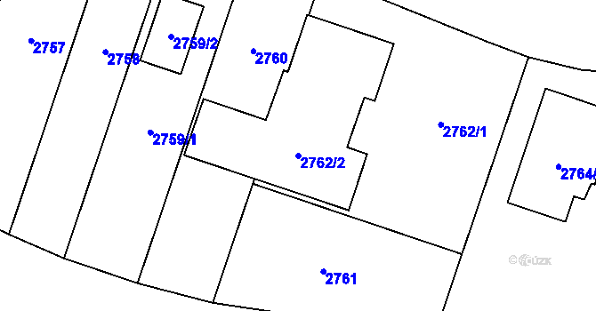 Parcela st. 2762/2 v KÚ Stodůlky, Katastrální mapa