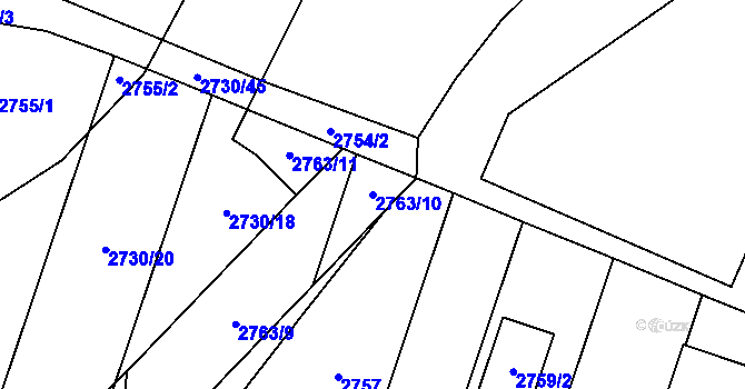 Parcela st. 2763/10 v KÚ Stodůlky, Katastrální mapa