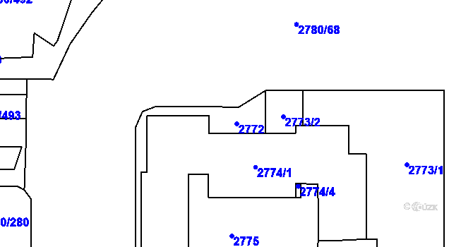 Parcela st. 2772 v KÚ Stodůlky, Katastrální mapa