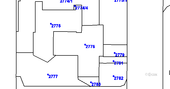 Parcela st. 2776 v KÚ Stodůlky, Katastrální mapa