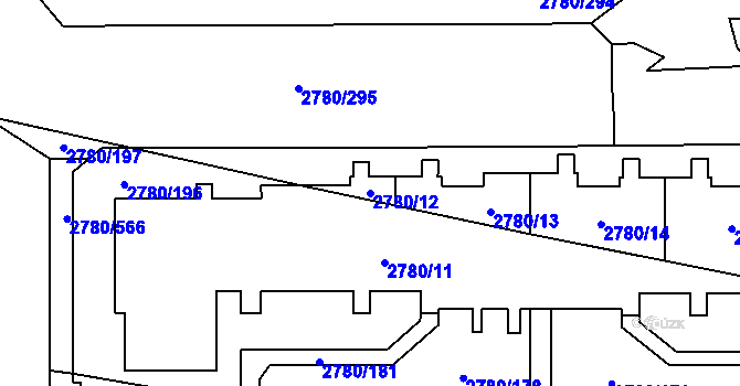 Parcela st. 2780/12 v KÚ Stodůlky, Katastrální mapa