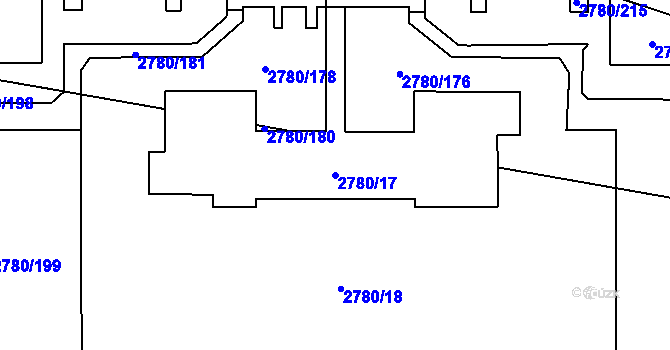 Parcela st. 2780/17 v KÚ Stodůlky, Katastrální mapa